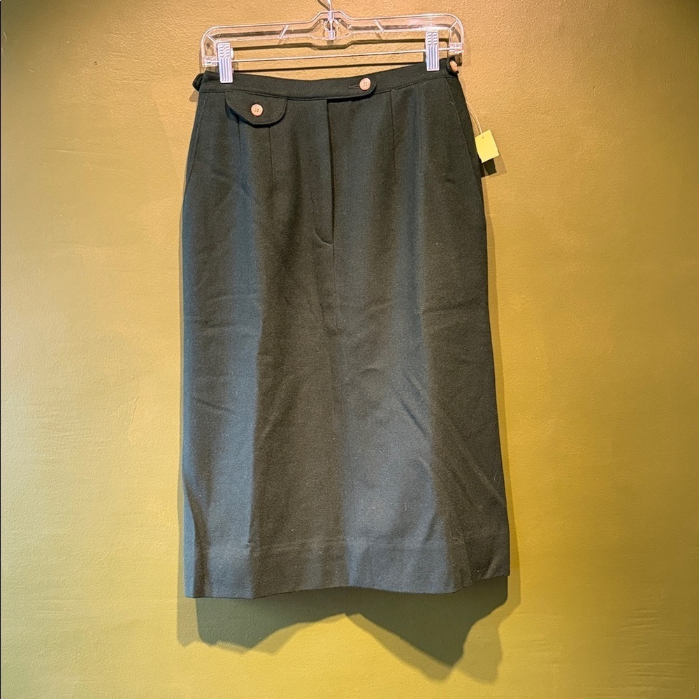 Vintage Wool Elegant Green Women's Skirt NWT